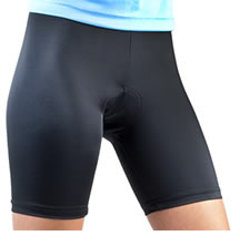 women in bicycle shorts