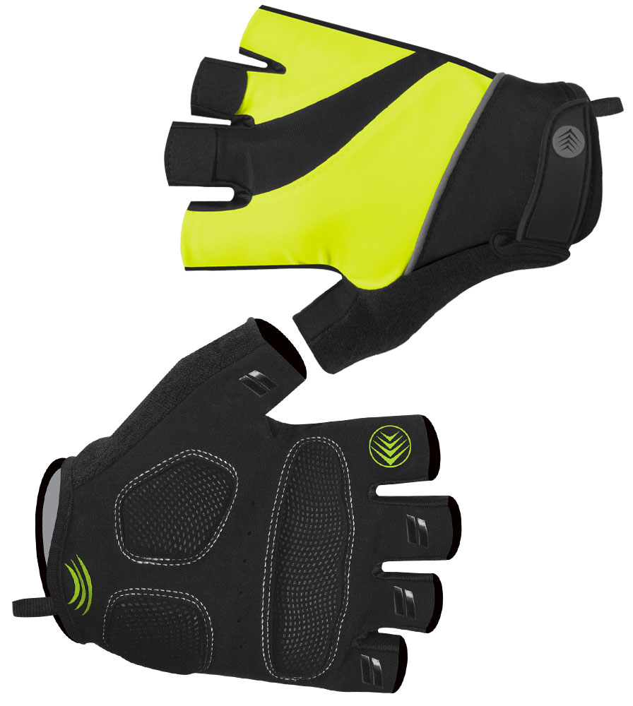 Tempo 2.0 Fingerless Cycling Gloves - With Gel Support and Reflective